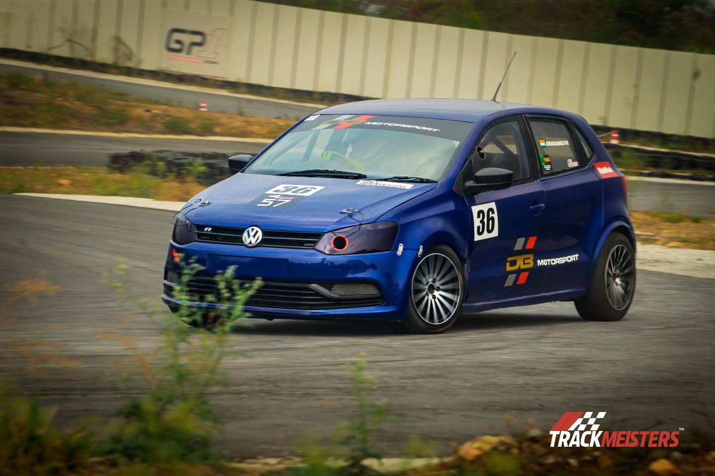 DB-built IJTC Polo driven by Jarshan Anand at a TrackMeisters event
